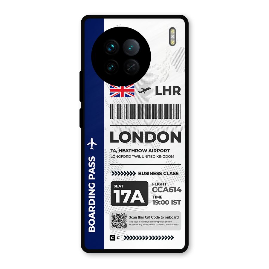 International Boarding Pass London Metal Back Case for Vivo X90