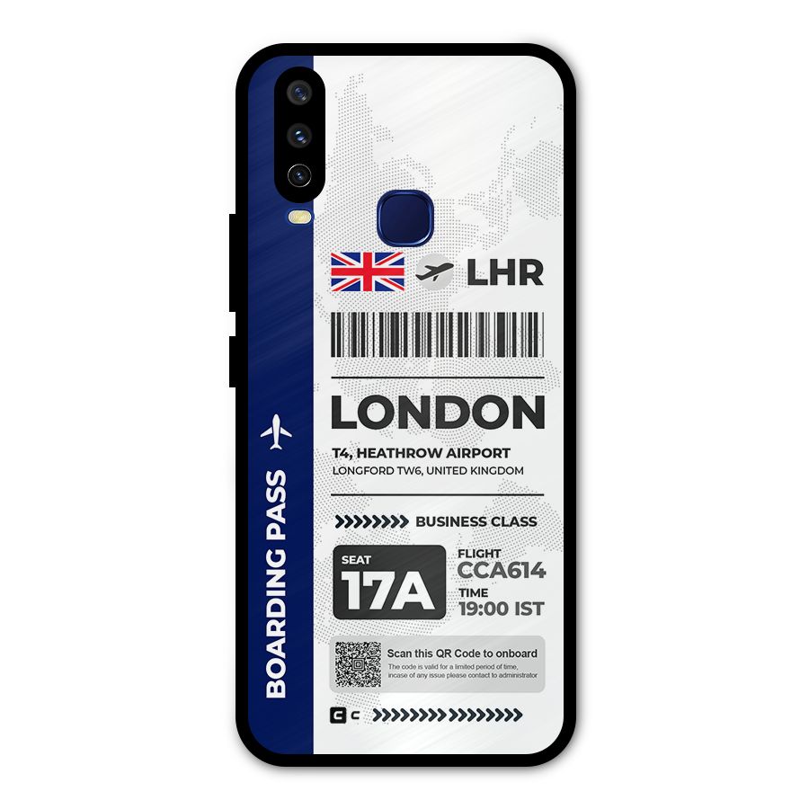 International Boarding Pass London Metal Back Case for Vivo Y12