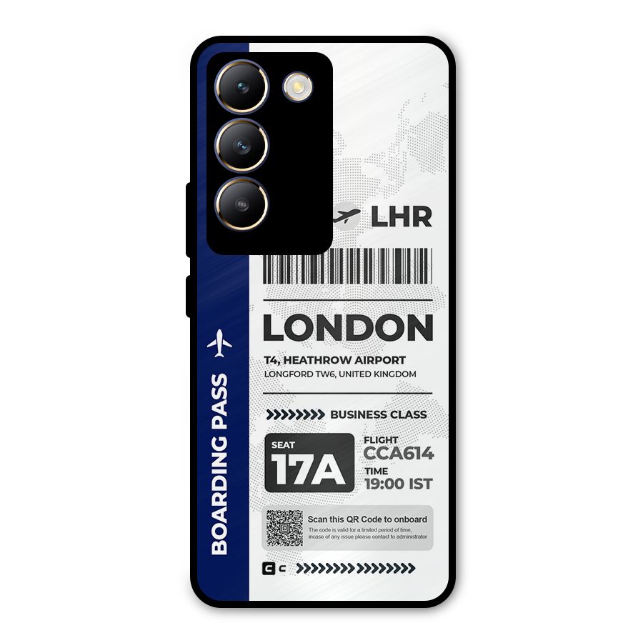 International Boarding Pass London Metal Back Case for Vivo Y200e