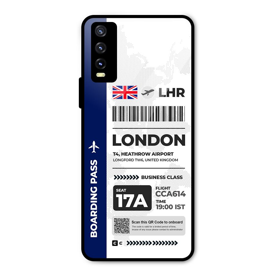 International Boarding Pass London Metal Back Case for Vivo Y20g
