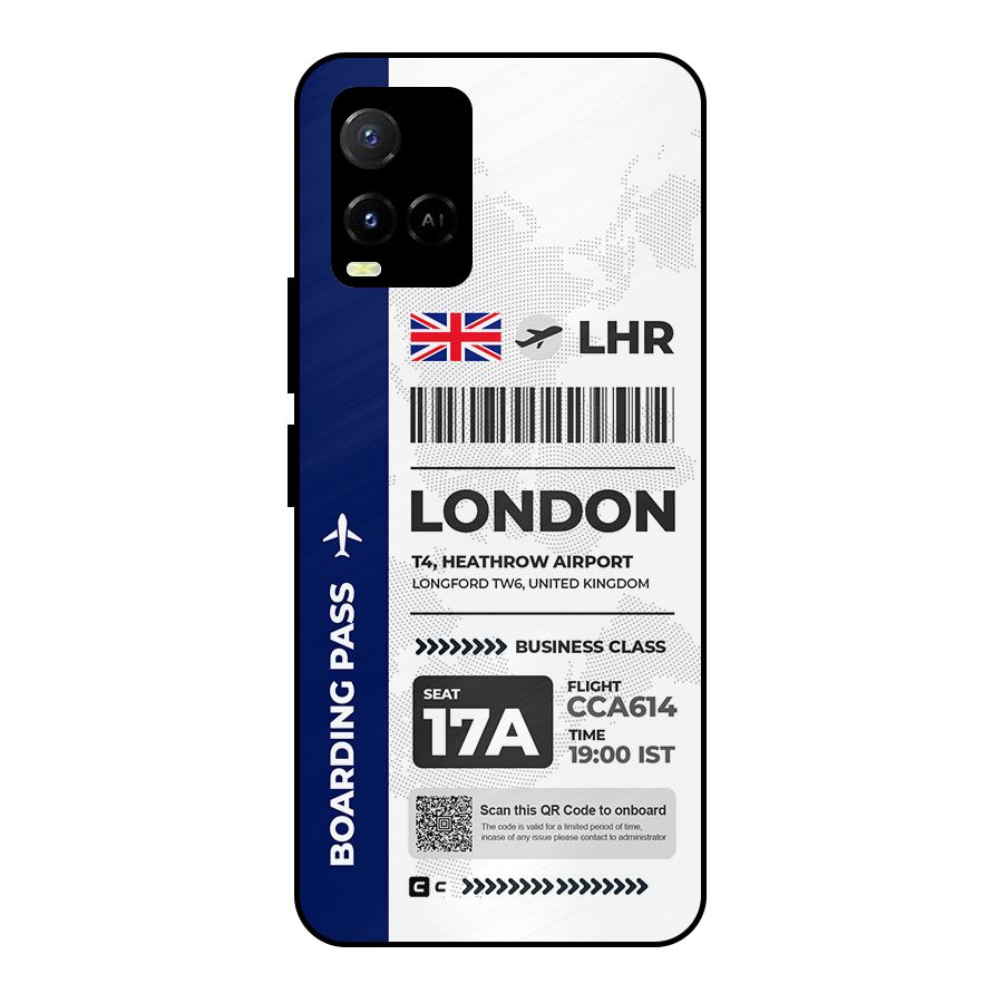 International Boarding Pass London Metal Back Case for Vivo Y21 2021