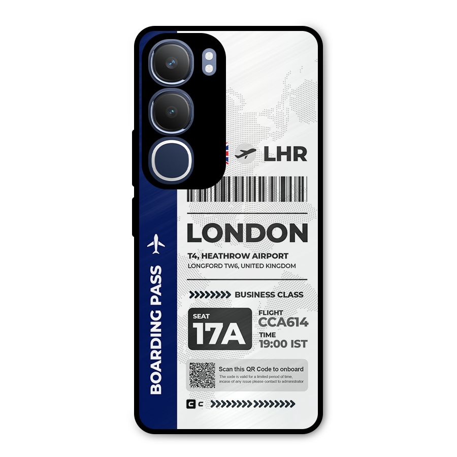 International Boarding Pass London Metal Back Case for Vivo Y29