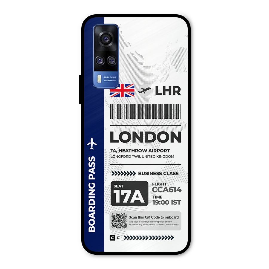 International Boarding Pass London Metal Back Case for Vivo Y31