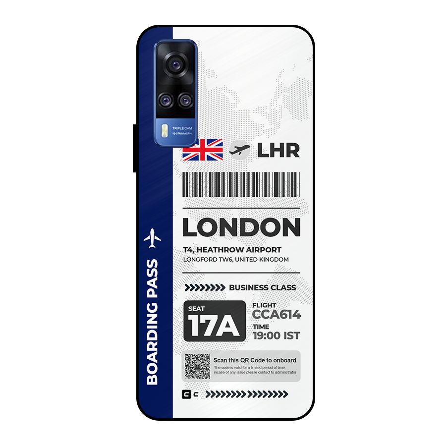 International Boarding Pass London Metal Back Case for Vivo Y51