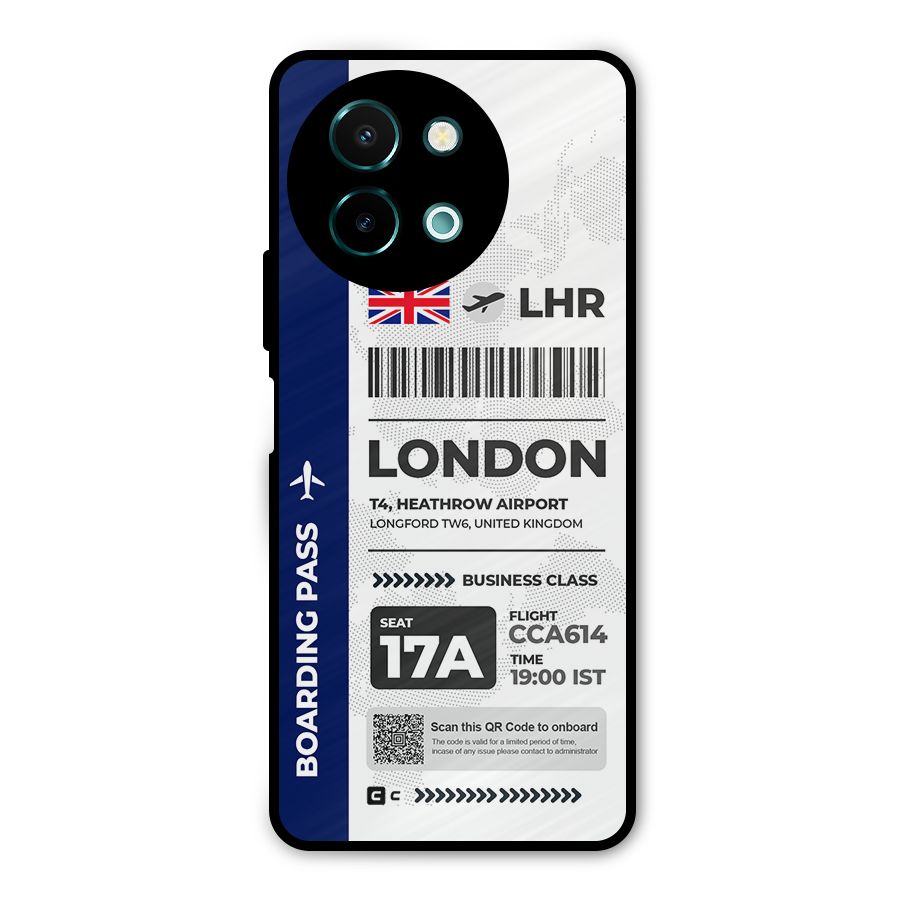 International Boarding Pass London Metal Back Case for Vivo Y58