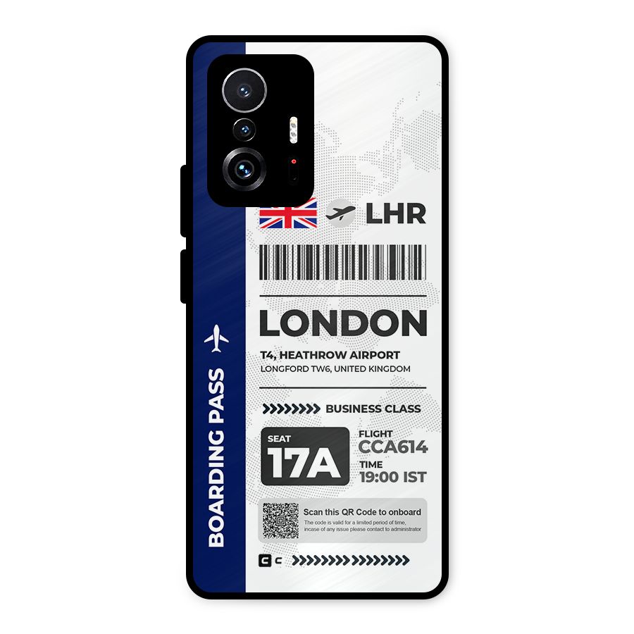 International Boarding Pass London Metal Back Case for Xiaomi 11T Pro