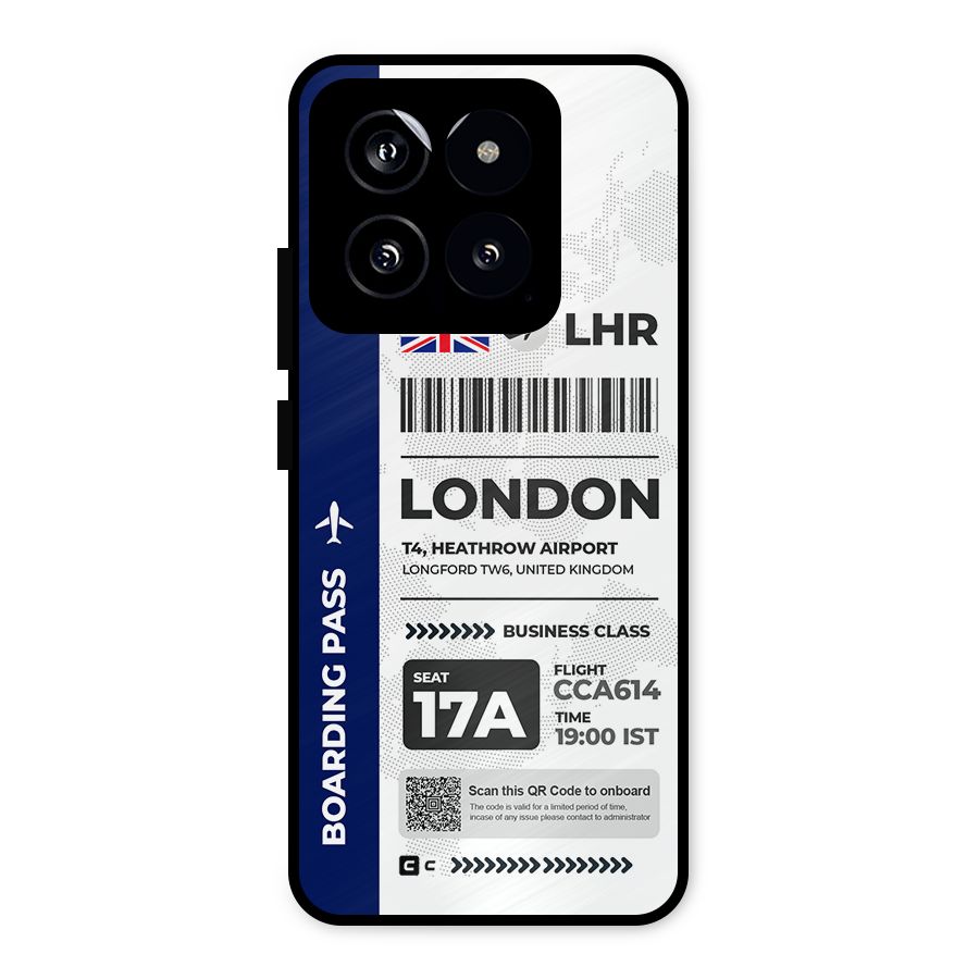 International Boarding Pass London Metal Back Case for Xiaomi 14