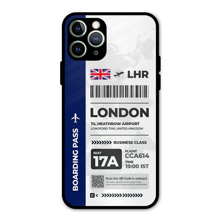 International Boarding Pass London Metal Back Case for iPhone 11 Pro Max