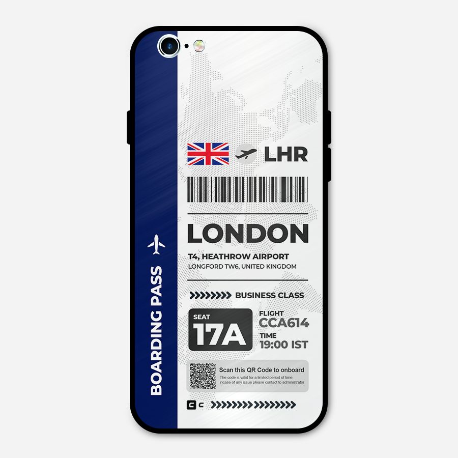 International Boarding Pass London Metal Back Case for iPhone 6 6s