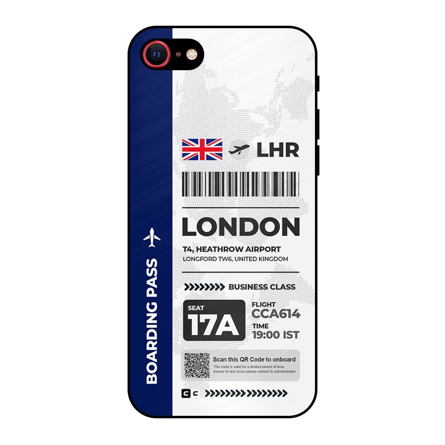 International Boarding Pass London Metal Back Case for iPhone SE 2022