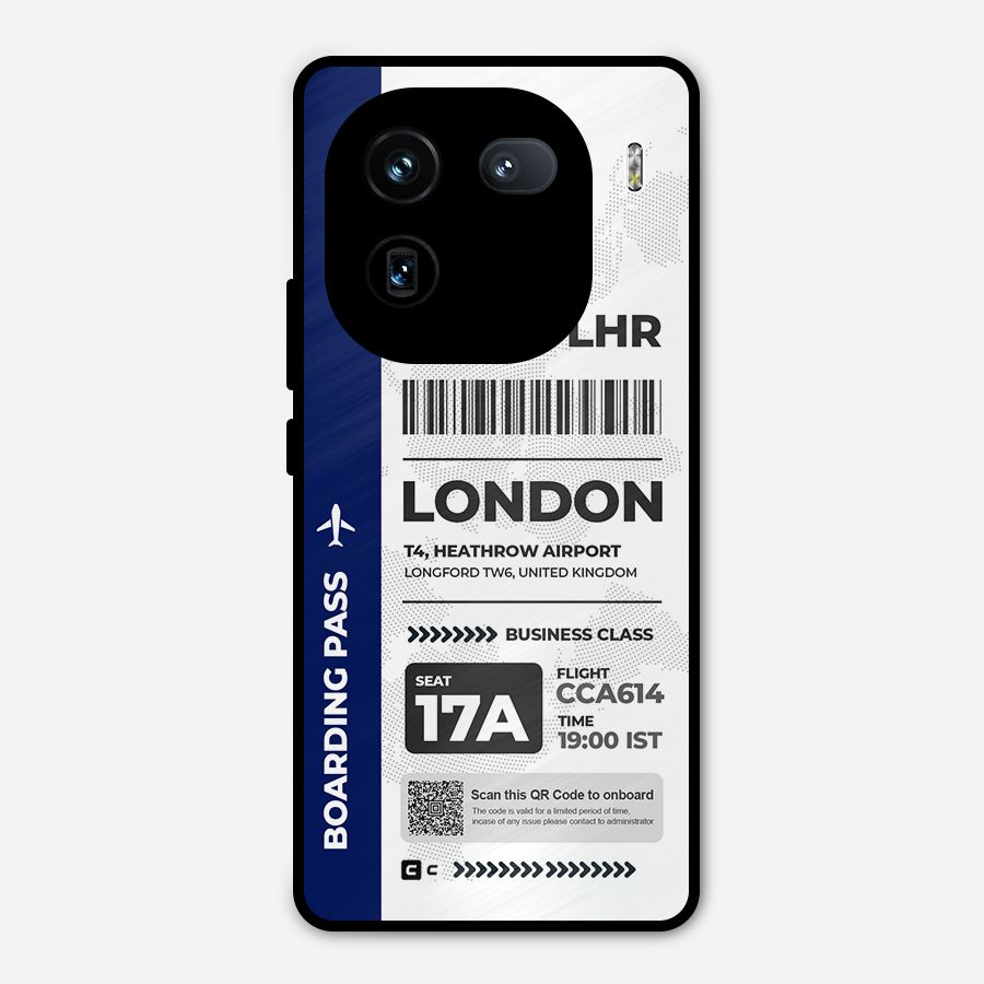 International Boarding Pass London Metal Back Case for iQOO 12