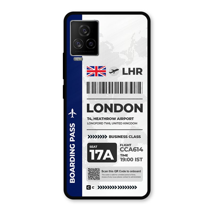 International Boarding Pass London Metal Back Case for iQOO 7 Legend 5G
