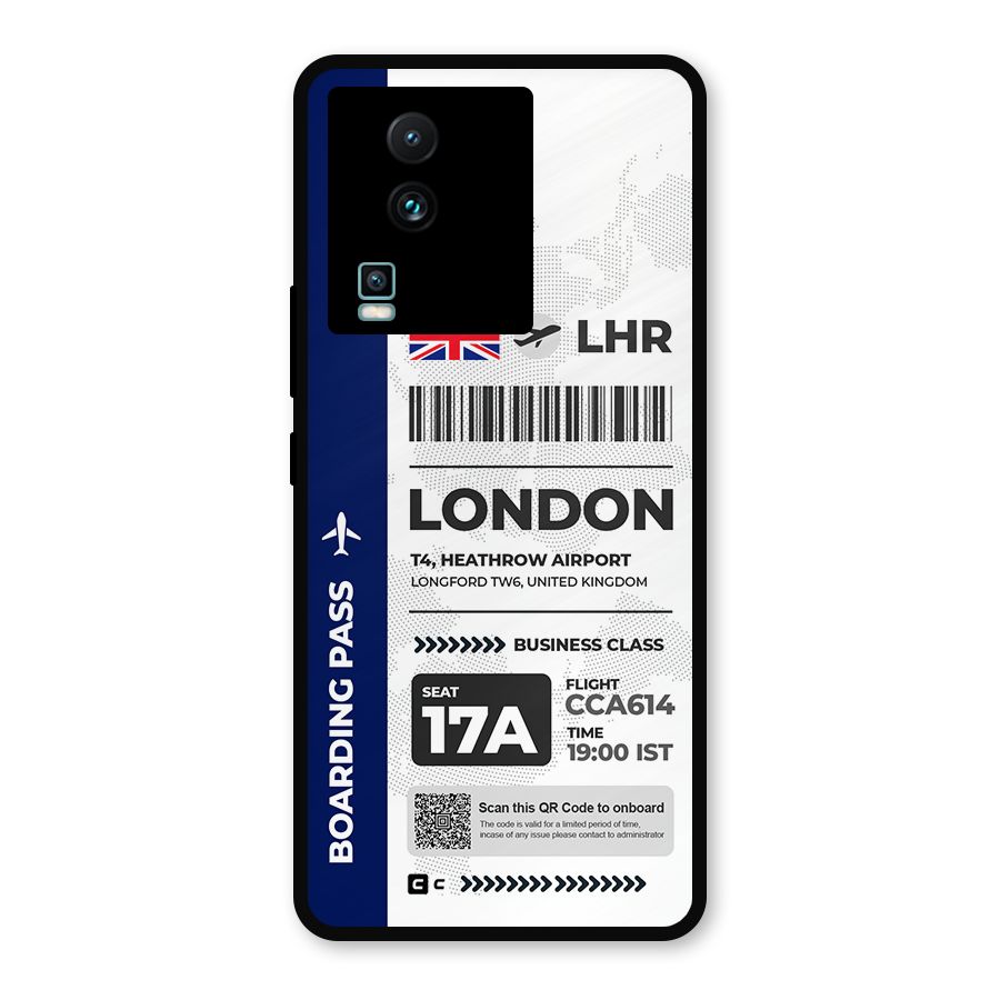 International Boarding Pass London Metal Back Case for iQOO Neo 7