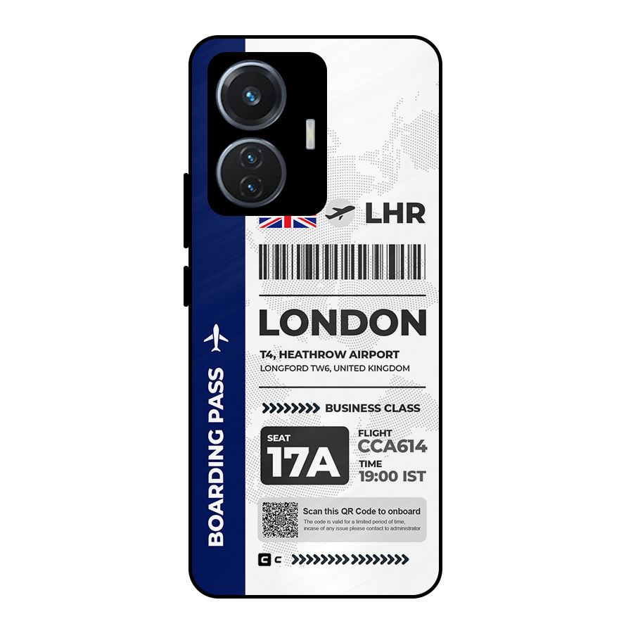 International Boarding Pass London Metal Back Case for iQOO Z6 44W