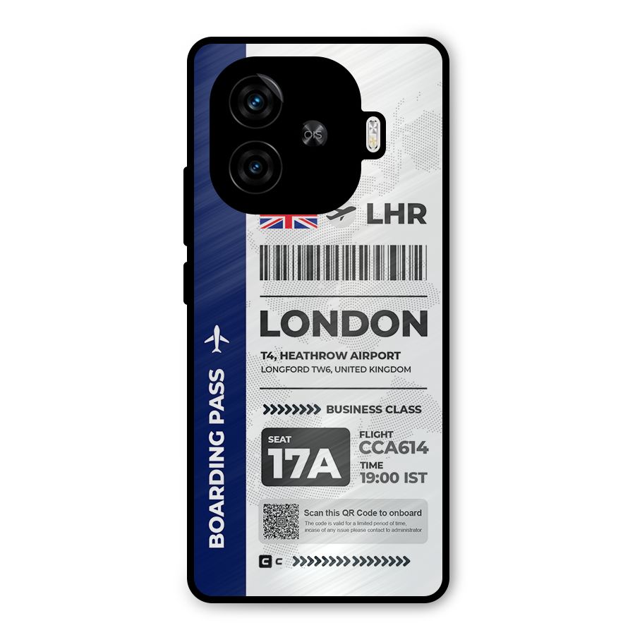 International Boarding Pass London Metal Back Case for iQOO Z9 Turbo