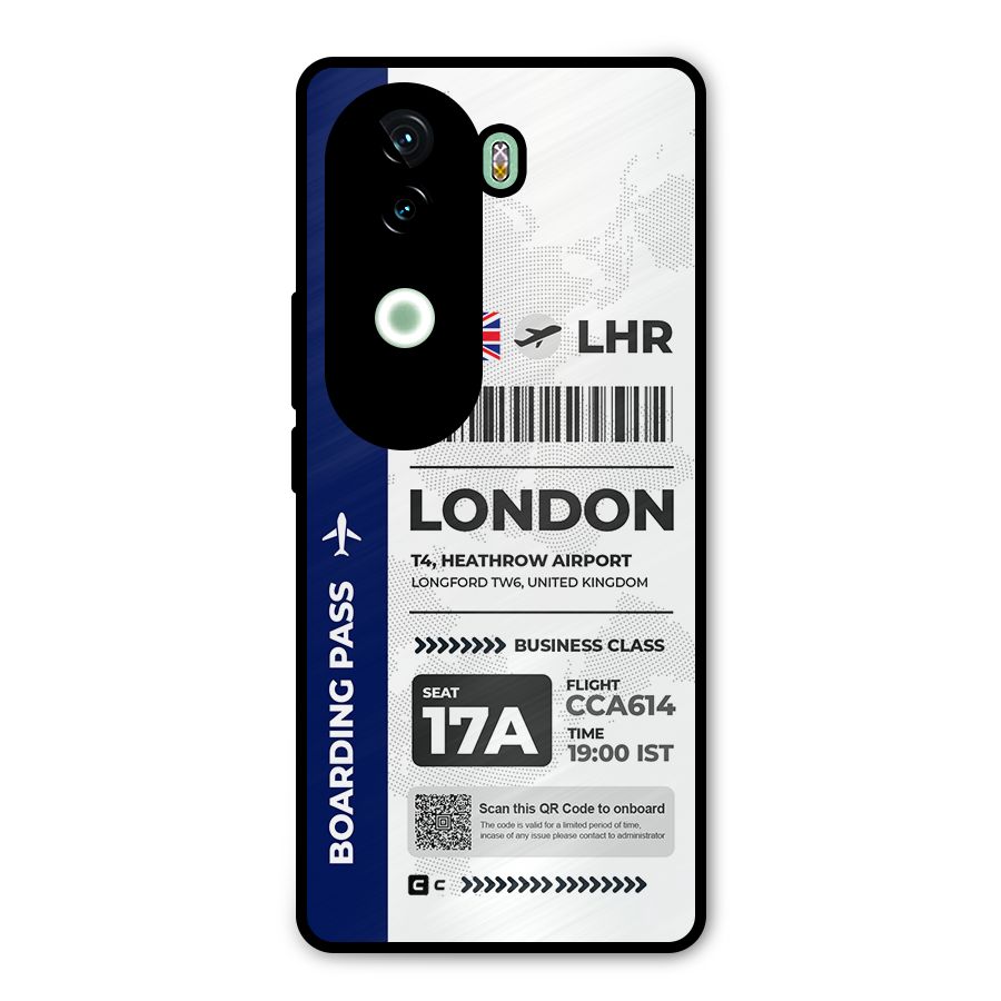 International Boarding Pass London Metal Back Case for iQOO Z9s