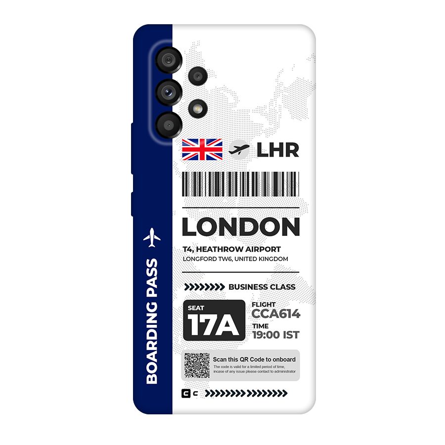International Boarding Pass London Original Polycarbonate Back Case for Galaxy A53 5G