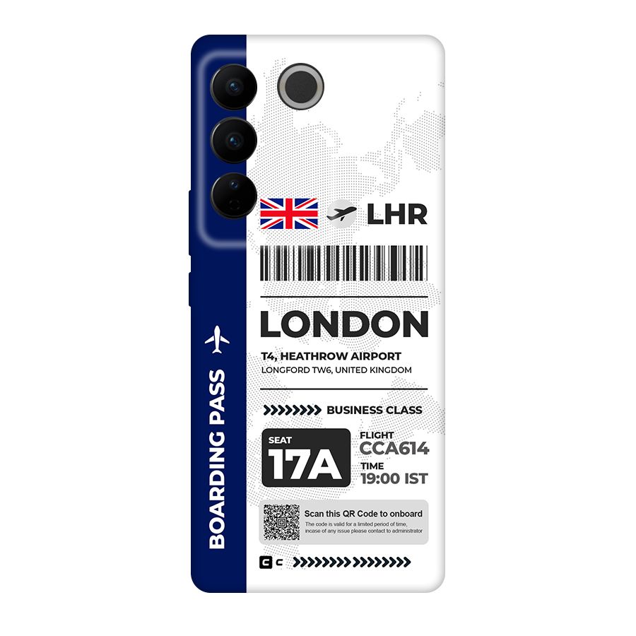 International Boarding Pass London Original Polycarbonate Back Case for Vivo V27