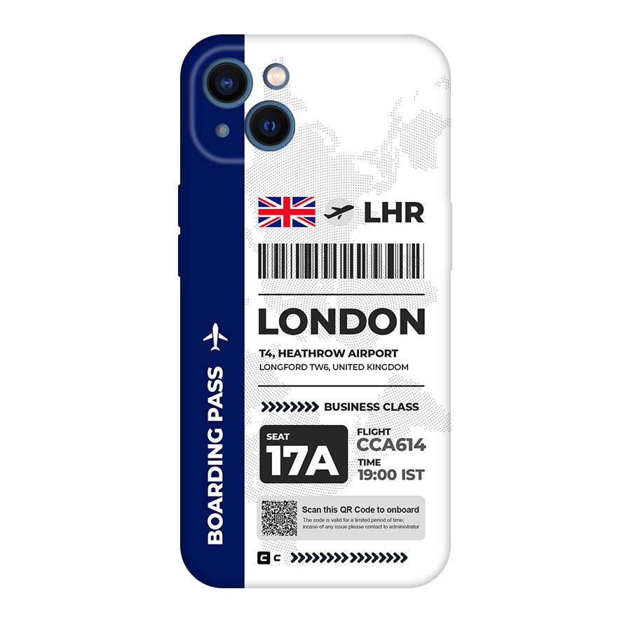 International Boarding Pass London Original Polycarbonate Back Case for iPhone 13