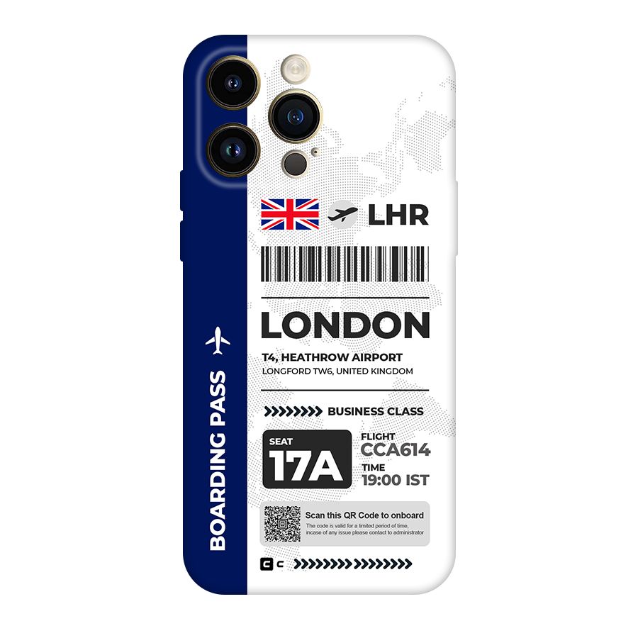 International Boarding Pass London Original Polycarbonate Back Case for iPhone 14 Pro Max