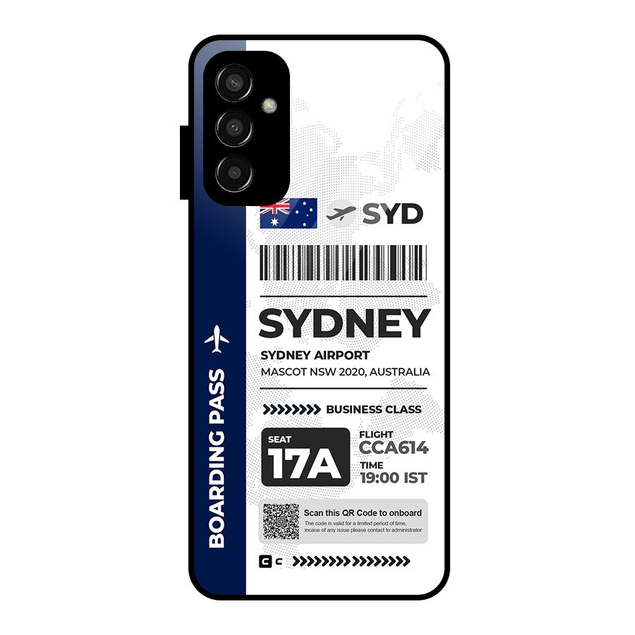International Boarding Pass Sydney Glass Back Case for Galaxy F13
