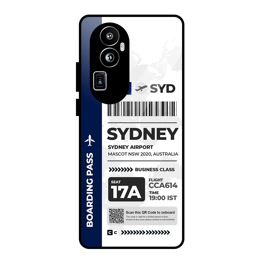 International Boarding Pass Sydney Glass Back Case for Oppo Reno10 Pro Plus