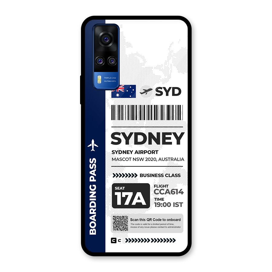 International Boarding Pass Sydney Glass Back Case for Vivo Y31