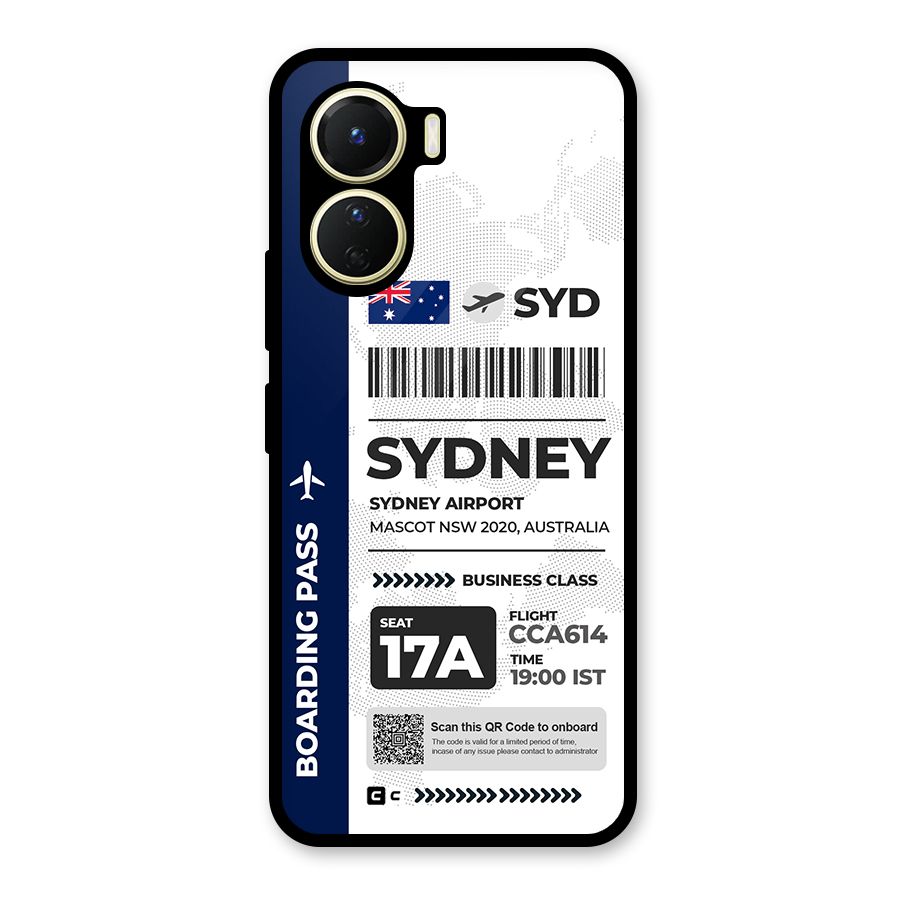 International Boarding Pass Sydney Glass Back Case for Vivo Y56