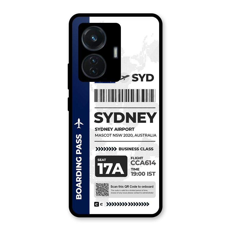 International Boarding Pass Sydney Glass Back Case for iQOO Z6 44W