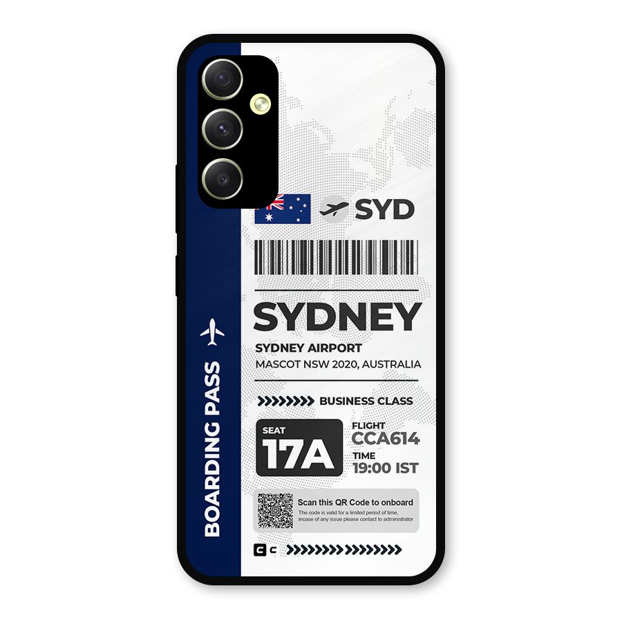 International Boarding Pass Sydney Metal Back Case for Galaxy A34