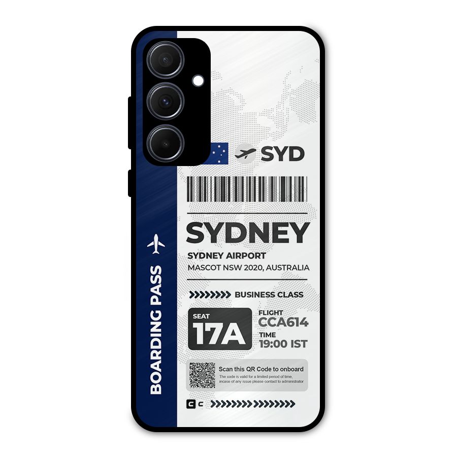 International Boarding Pass Sydney Metal Back Case for Galaxy A35
