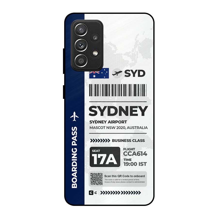 International Boarding Pass Sydney Metal Back Case for Galaxy A52s 5G