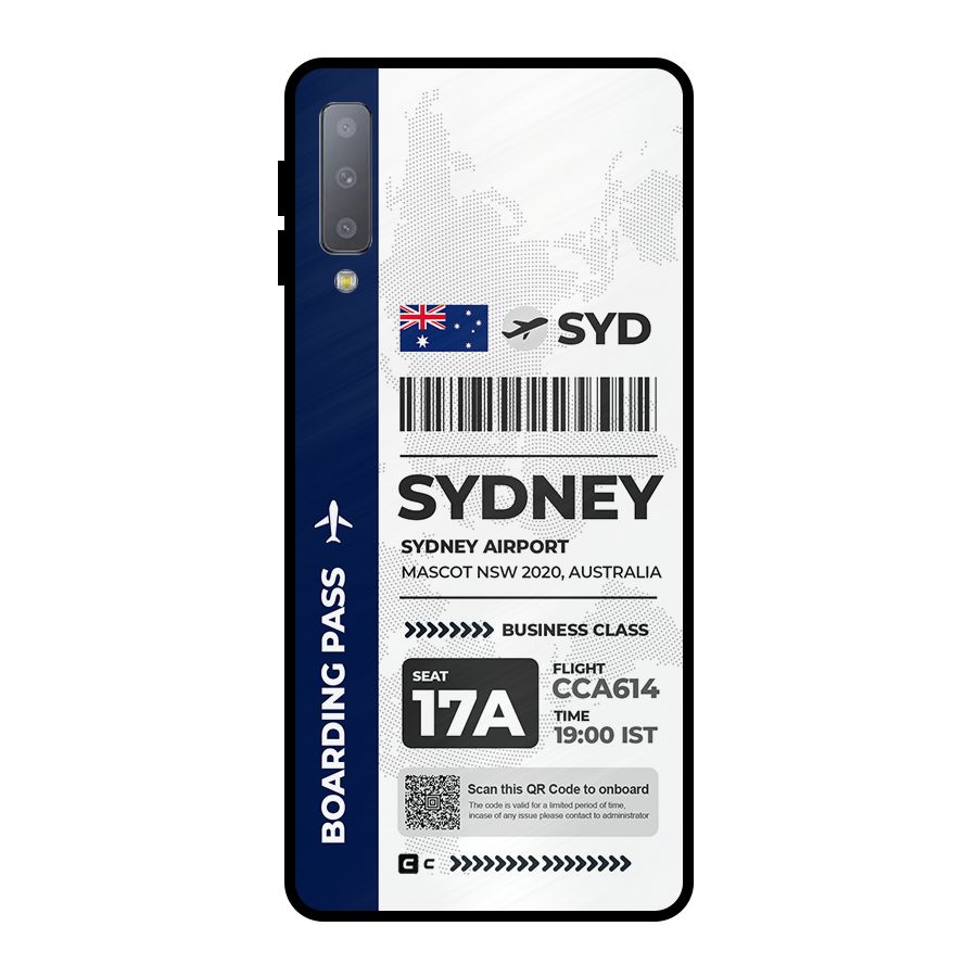 International Boarding Pass Sydney Metal Back Case for Galaxy A7 (2018)