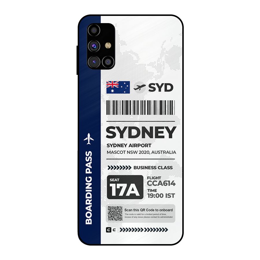 International Boarding Pass Sydney Metal Back Case for Galaxy M31s