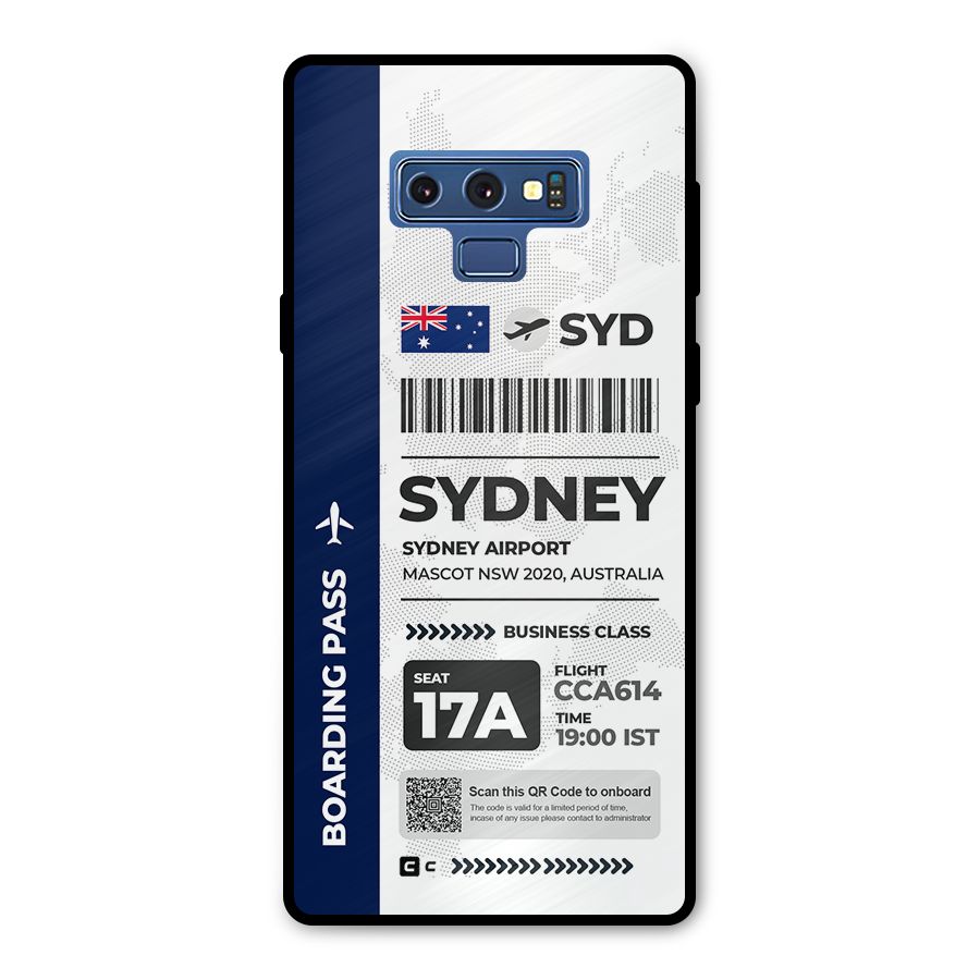 International Boarding Pass Sydney Metal Back Case for Galaxy Note 9