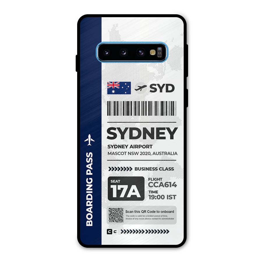 International Boarding Pass Sydney Metal Back Case for Galaxy S10