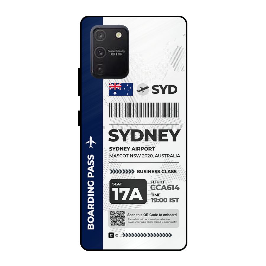 International Boarding Pass Sydney Metal Back Case for Galaxy S10 Lite