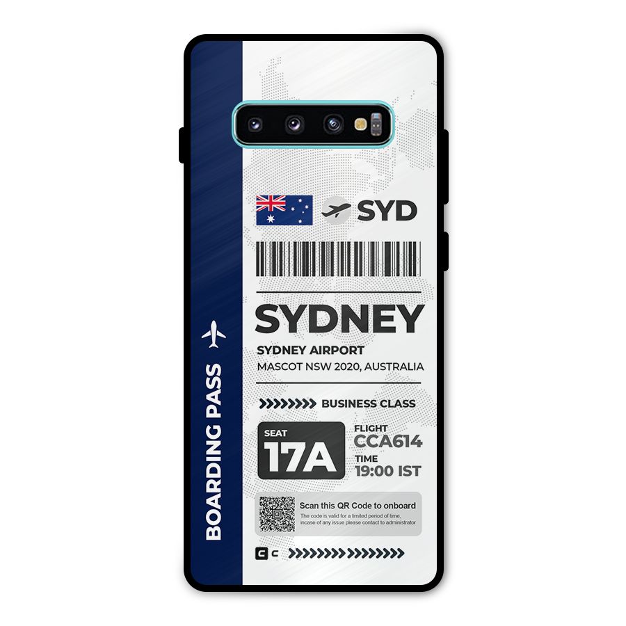 International Boarding Pass Sydney Metal Back Case for Galaxy S10 Plus