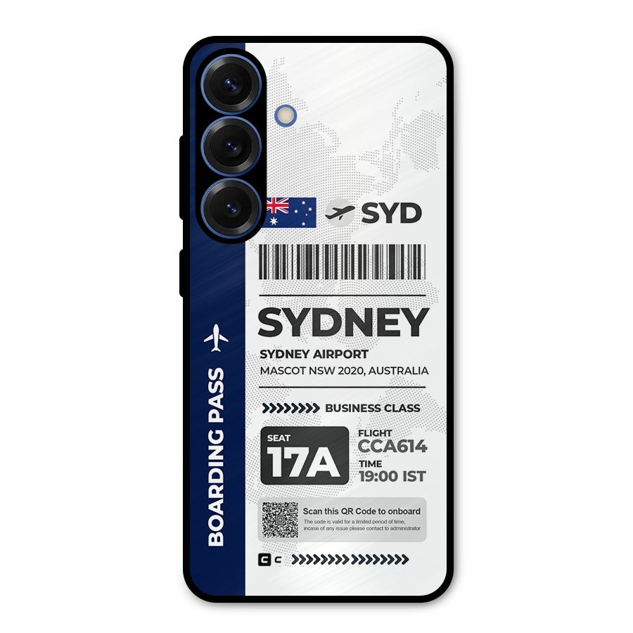 International Boarding Pass Sydney Metal Back Case for Galaxy S25