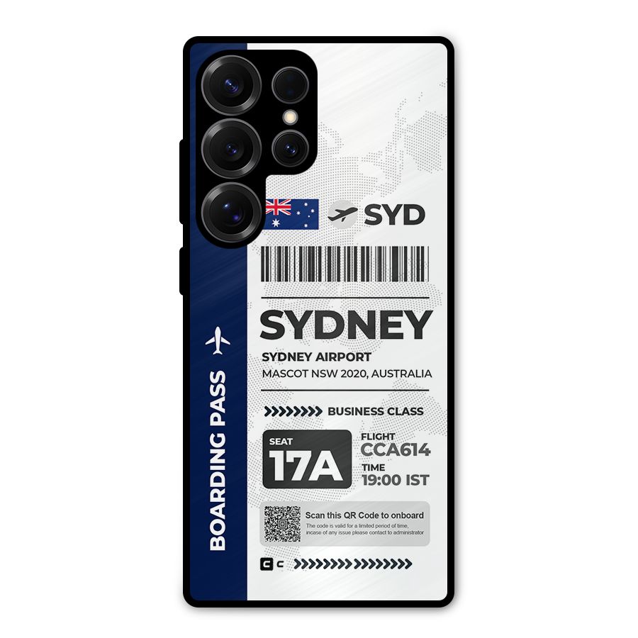 International Boarding Pass Sydney Metal Back Case for Galaxy S25 Ultra