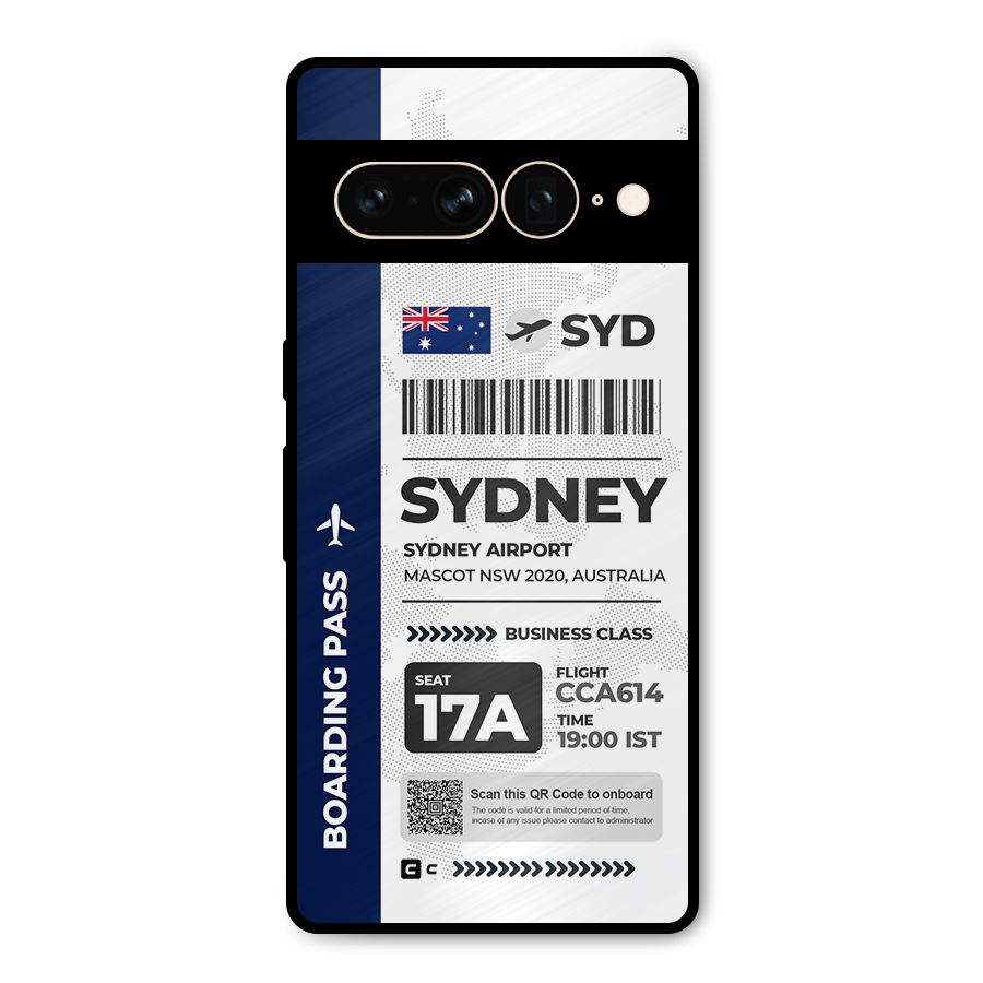 International Boarding Pass Sydney Metal Back Case for Google Pixel 7 Pro