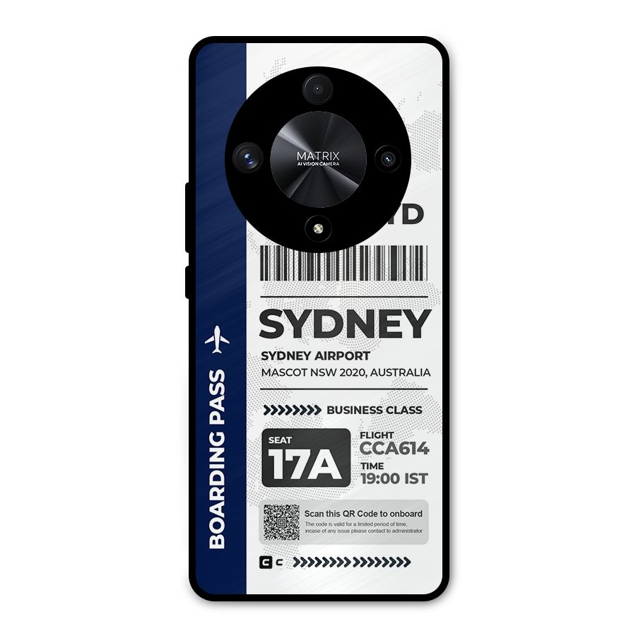 International Boarding Pass Sydney Metal Back Case for Honor X9b