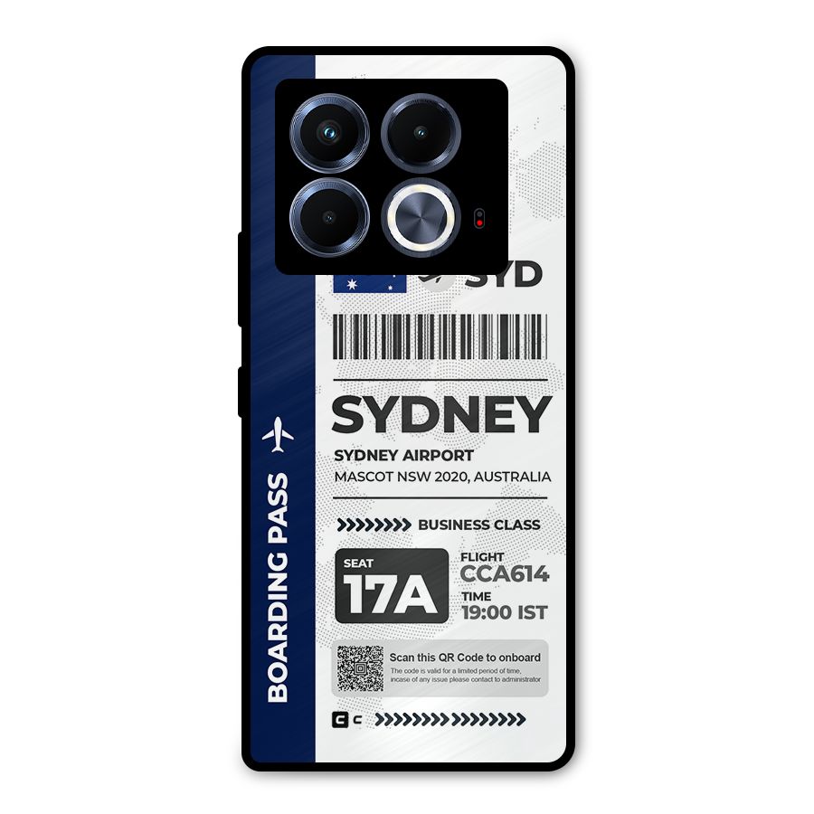 International Boarding Pass Sydney Metal Back Case for Infinix Note 40 5G