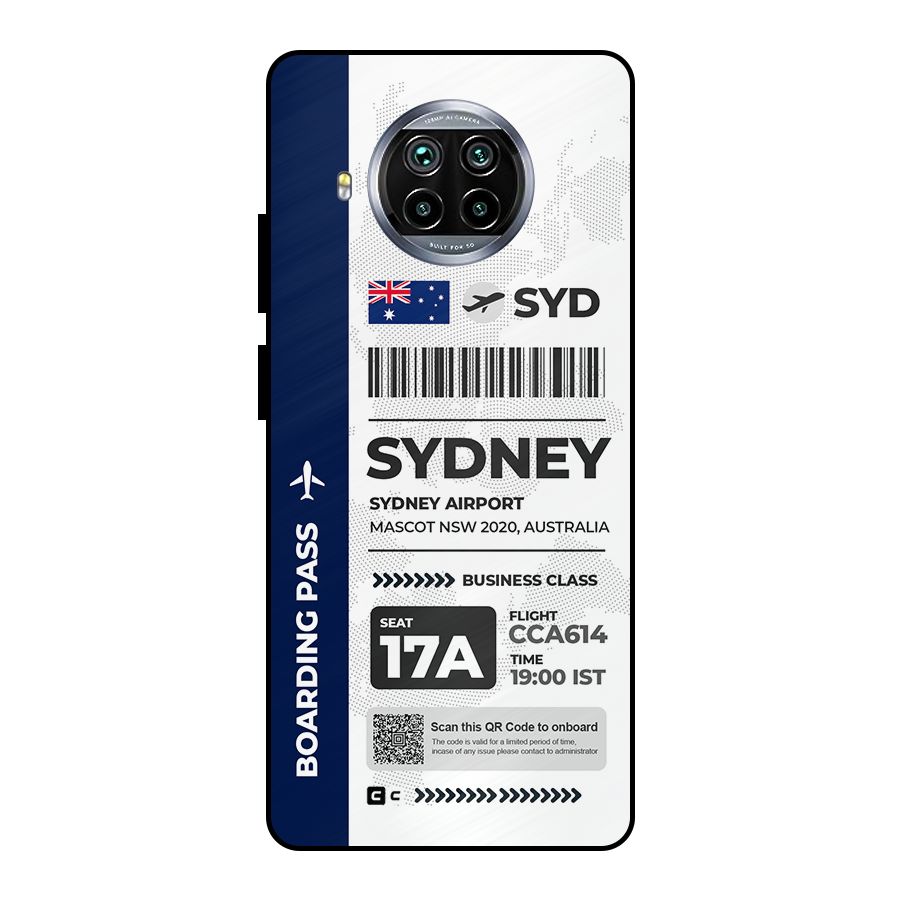 International Boarding Pass Sydney Metal Back Case for Mi 10i