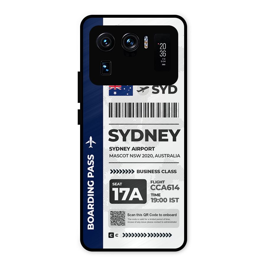 International Boarding Pass Sydney Metal Back Case for Mi 11 Ultra