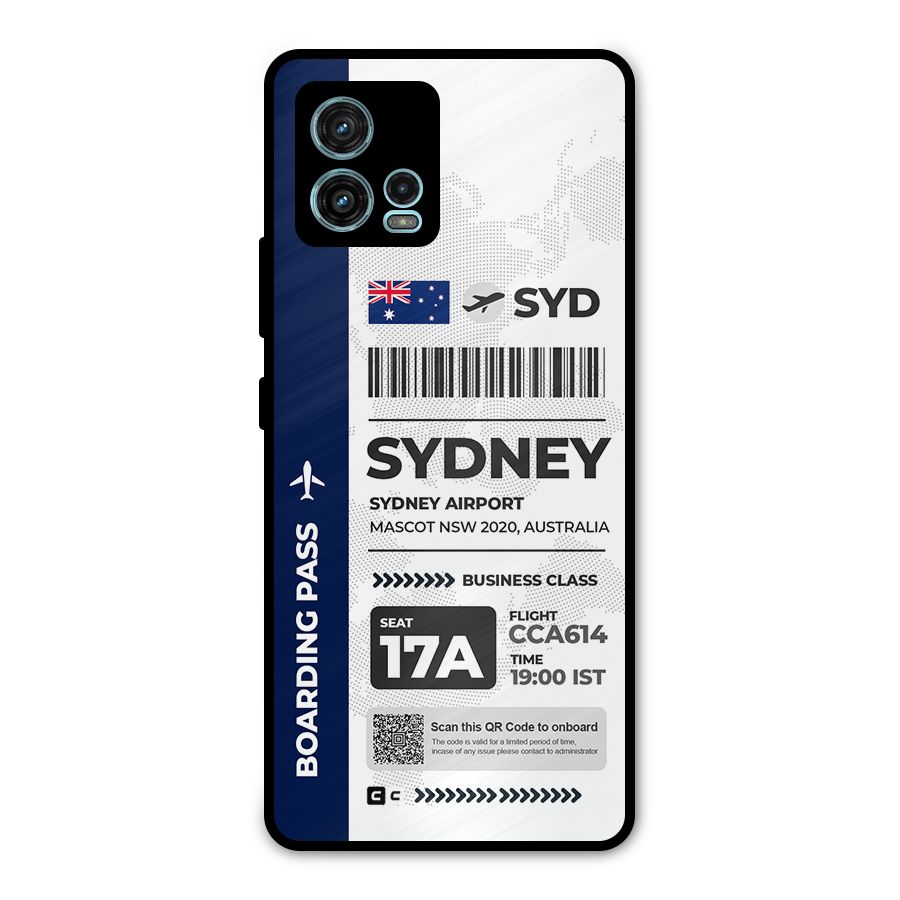 International Boarding Pass Sydney Metal Back Case for Moto G72