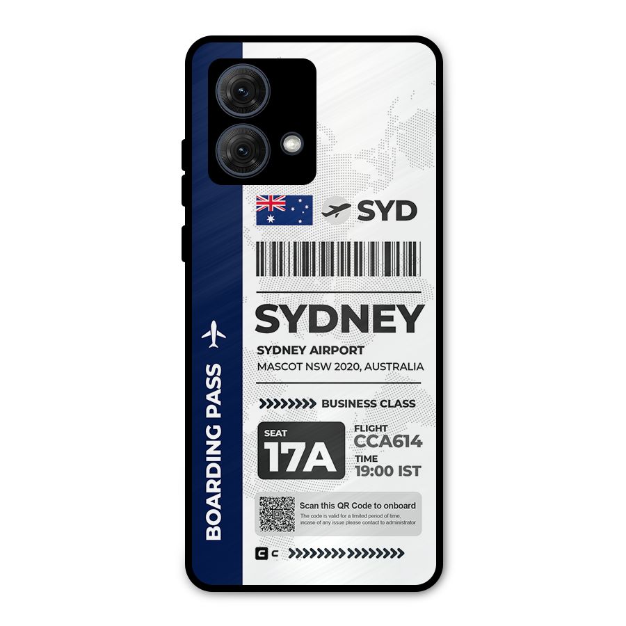 International Boarding Pass Sydney Metal Back Case for Moto G84
