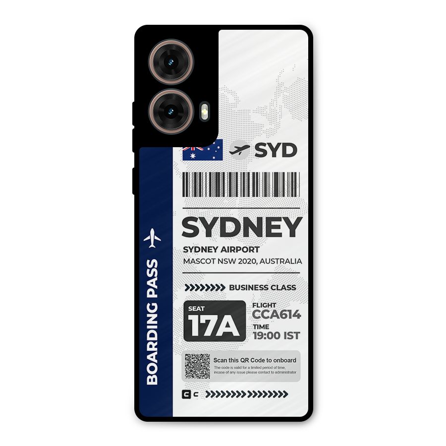 International Boarding Pass Sydney Metal Back Case for Moto G85