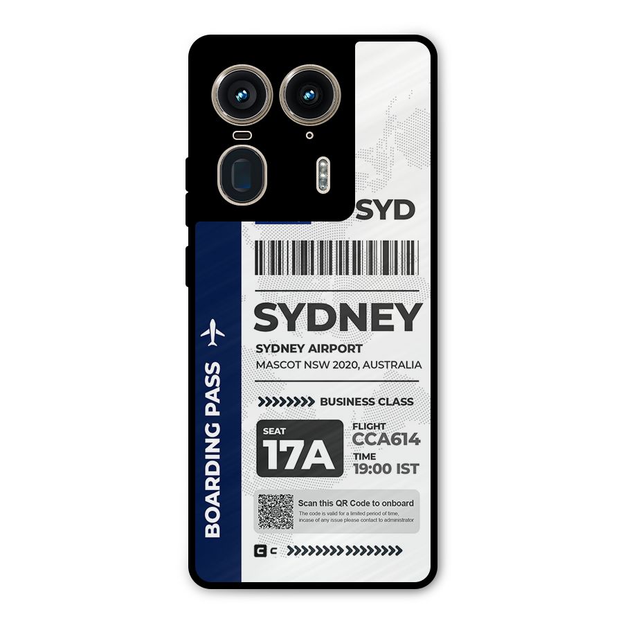 International Boarding Pass Sydney Metal Back Case for Motorola Edge 50 Ultra