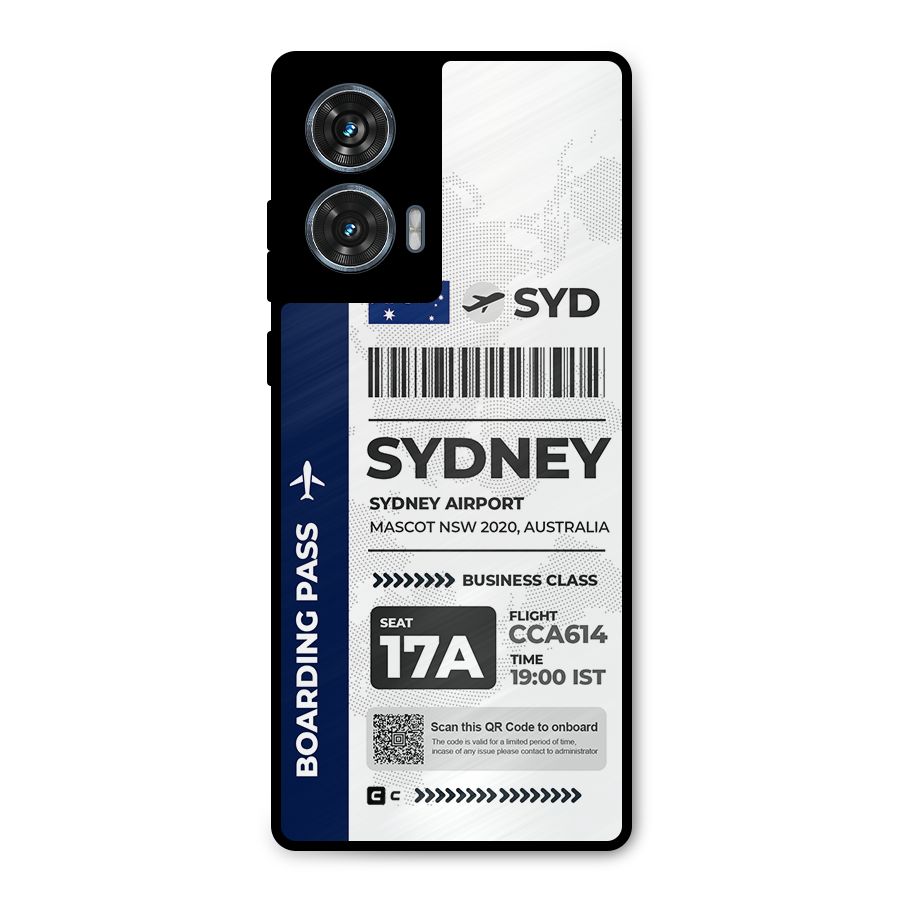 International Boarding Pass Sydney Metal Back Case for Motorola G96